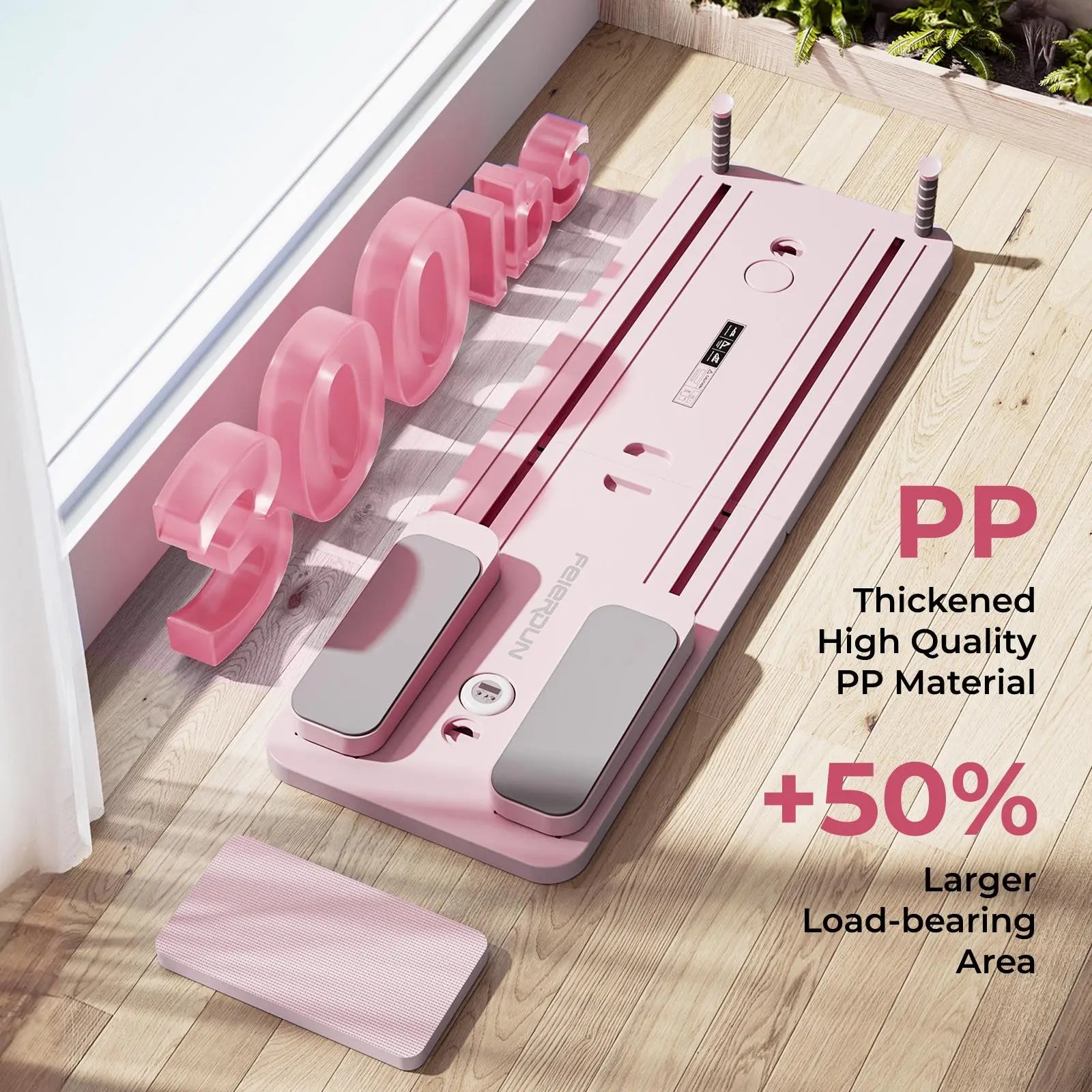 FED Fitness Feierdun Series PB1 Pilates Board - Foldable Pilates System, Home Gym Equipment, Multifunctional Abdominal Muscle Core Trainer, Abs Workout Machine, 300LBS Capacity Balance Training Gear for At-Home Use